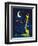 Moony Light!-Blue Fish-Framed Art Print