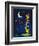 Moony Light!-Blue Fish-Framed Art Print