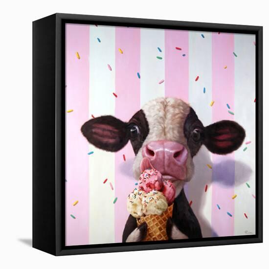 Mooo-Licious-Lucia Heffernan-Framed Stretched Canvas