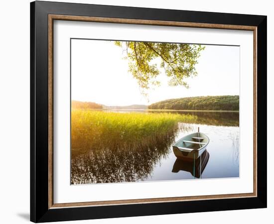 Moored Boat Reflection on Lake-Utterstr?m Photography-Framed Photographic Print