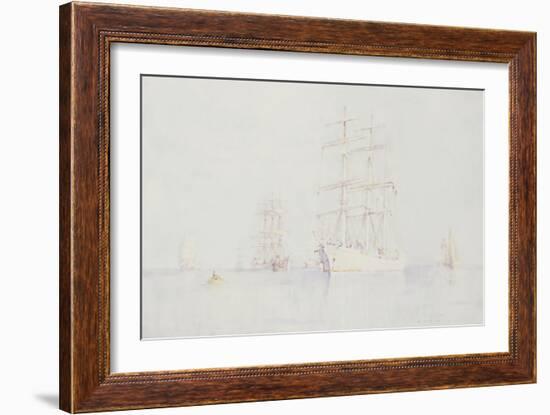 Moored Clippers, 1914-Henry Scott Tuke-Framed Giclee Print