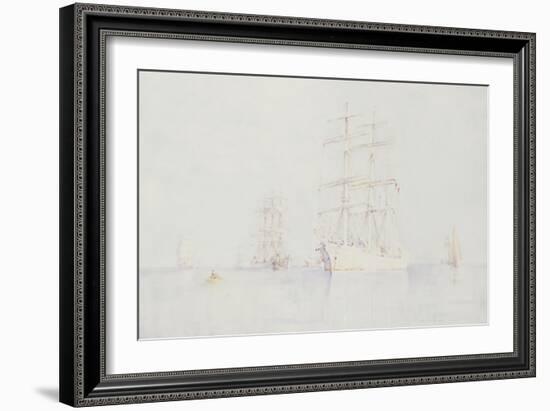 Moored Clippers, 1914-Henry Scott Tuke-Framed Giclee Print