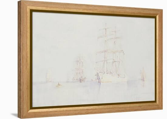 Moored Clippers, 1914-Henry Scott Tuke-Framed Premier Image Canvas