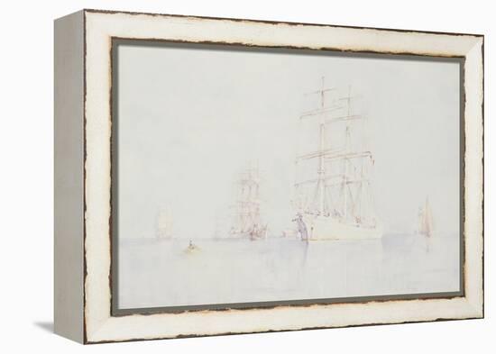 Moored Clippers, 1914-Henry Scott Tuke-Framed Premier Image Canvas