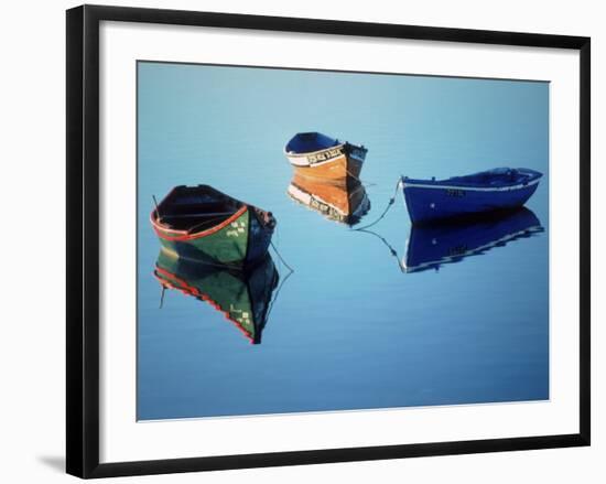 Moored Rowboats, Olhao, Portugal-Mitch Diamond-Framed Photographic Print