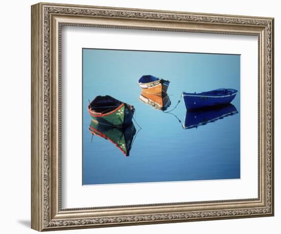 Moored Rowboats, Olhao, Portugal-Mitch Diamond-Framed Photographic Print