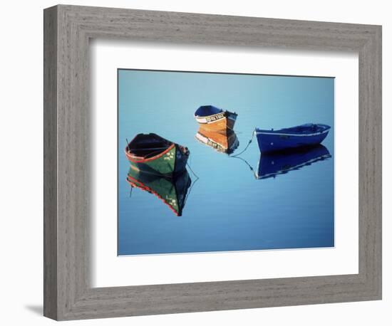 Moored Rowboats, Olhao, Portugal-Mitch Diamond-Framed Photographic Print