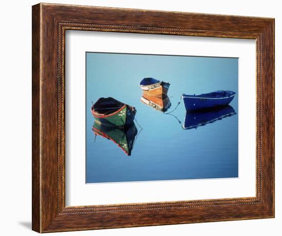 Moored Rowboats, Olhao, Portugal-Mitch Diamond-Framed Photographic Print