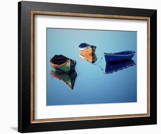 Moored Rowboats, Olhao, Portugal-Mitch Diamond-Framed Photographic Print