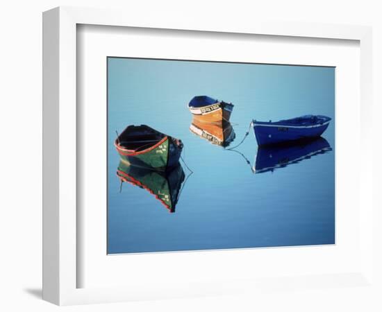 Moored Rowboats, Olhao, Portugal-Mitch Diamond-Framed Photographic Print