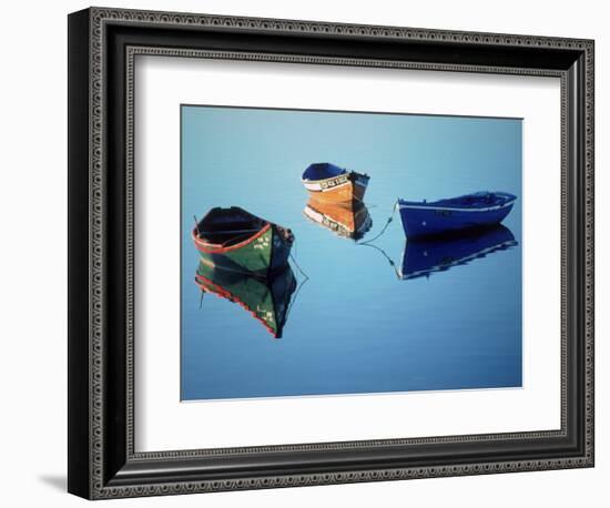 Moored Rowboats, Olhao, Portugal-Mitch Diamond-Framed Photographic Print