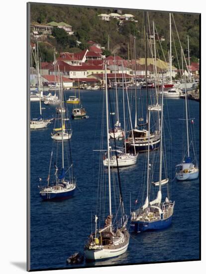 Moored Sailing Boats in Gustavia Harbour, St. Barthelemy, Leeward Islands, West Indies-Ken Gillham-Mounted Photographic Print