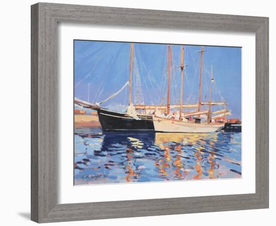 Moored Sailing Ships, Skagen, Denmark, 1999-Jennifer Wright-Framed Giclee Print