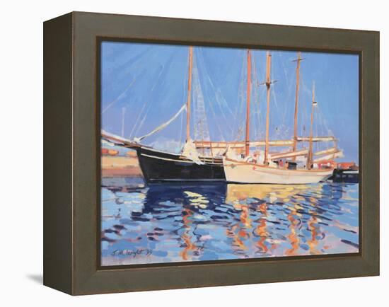 Moored Sailing Ships, Skagen, Denmark, 1999-Jennifer Wright-Framed Premier Image Canvas