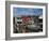 Moored Yacht and Wooden Buildings on the Waterfront at Bannister and Bowens Wharves, Rhode Island-Fraser Hall-Framed Photographic Print