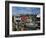 Moored Yacht and Wooden Buildings on the Waterfront at Bannister and Bowens Wharves, Rhode Island-Fraser Hall-Framed Photographic Print