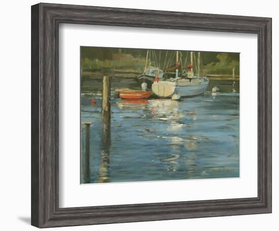 Moored Yachts Evening Glow-Jennifer Wright-Framed Giclee Print