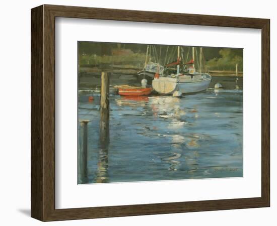 Moored Yachts Evening Glow-Jennifer Wright-Framed Giclee Print