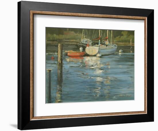 Moored Yachts Evening Glow-Jennifer Wright-Framed Giclee Print