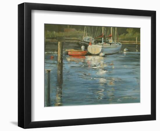 Moored Yachts Evening Glow-Jennifer Wright-Framed Giclee Print