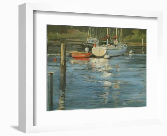 Moored Yachts Evening Glow-Jennifer Wright-Framed Giclee Print