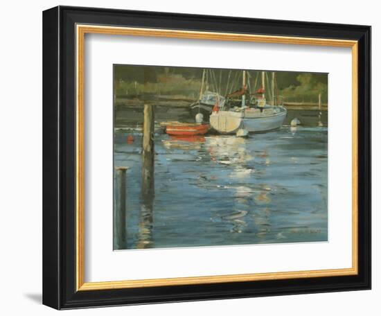 Moored Yachts Evening Glow-Jennifer Wright-Framed Giclee Print