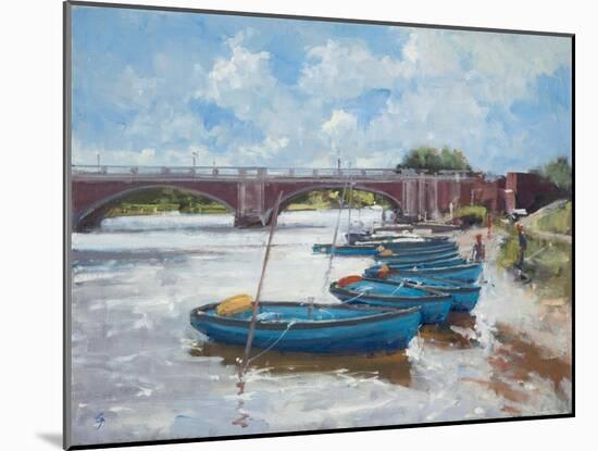 Moorings at Hampton Court, 2011-Christopher Glanville-Mounted Giclee Print