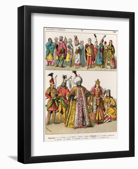 Moorish and Turkish Dress, c.1500, from Trachten Der Voelker, 1864-Albert Kretschmer-Framed Giclee Print