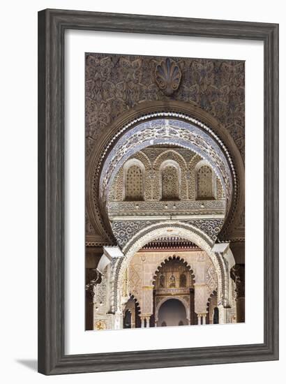 Moorish architecture inside the Alcazar, Seville, Andalusia, Spain-Stefano Politi Markovina-Framed Photographic Print