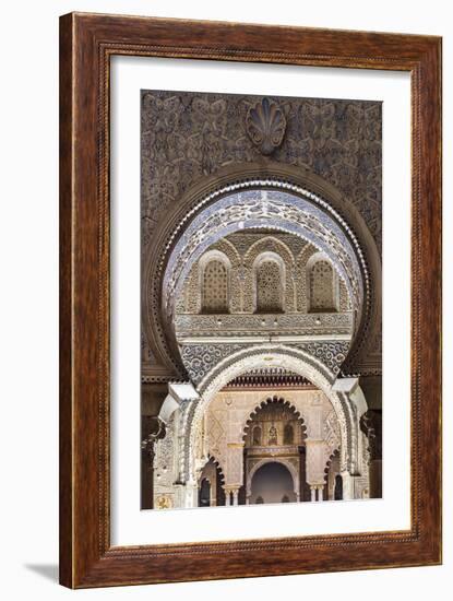 Moorish architecture inside the Alcazar, Seville, Andalusia, Spain-Stefano Politi Markovina-Framed Photographic Print