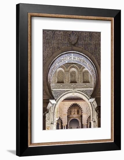 Moorish architecture inside the Alcazar, Seville, Andalusia, Spain-Stefano Politi Markovina-Framed Photographic Print