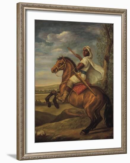 Moorish Chieftain on Horseback-Tim Ashkar-Framed Art Print