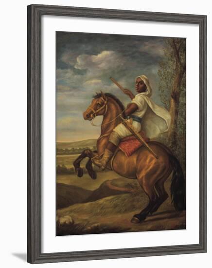 Moorish Chieftain on Horseback-Tim Ashkar-Framed Art Print