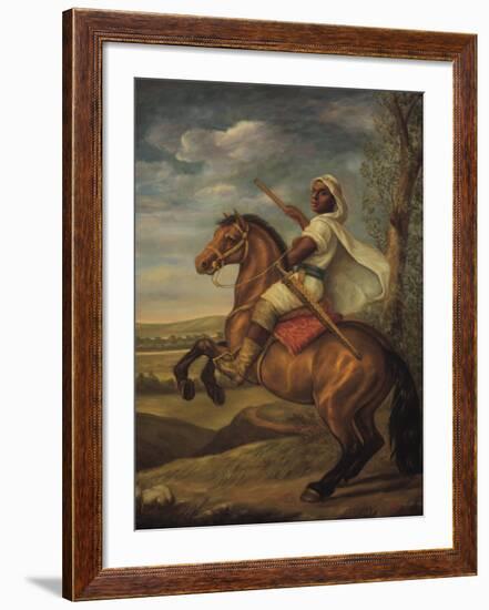 Moorish Chieftain on Horseback-Tim Ashkar-Framed Art Print