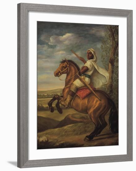 Moorish Chieftain on Horseback-Tim Ashkar-Framed Art Print