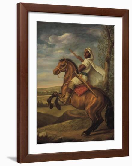 Moorish Chieftain on Horseback-Tim Ashkar-Framed Art Print