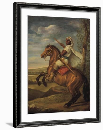 Moorish Chieftain on Horseback-Tim Ashkar-Framed Art Print