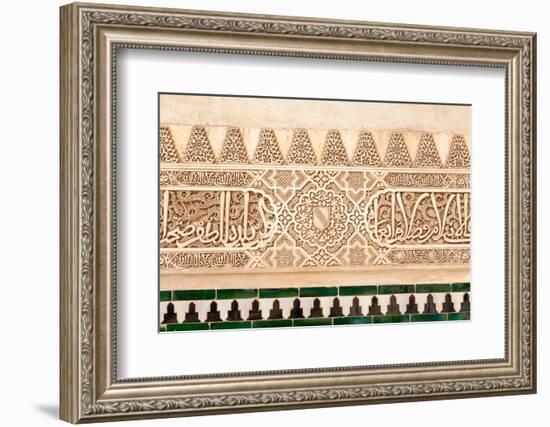 Moorish Plasterwork and Tiles from inside the Alhambra Palace-Lotsostock-Framed Photographic Print