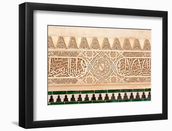 Moorish Plasterwork and Tiles from inside the Alhambra Palace-Lotsostock-Framed Photographic Print