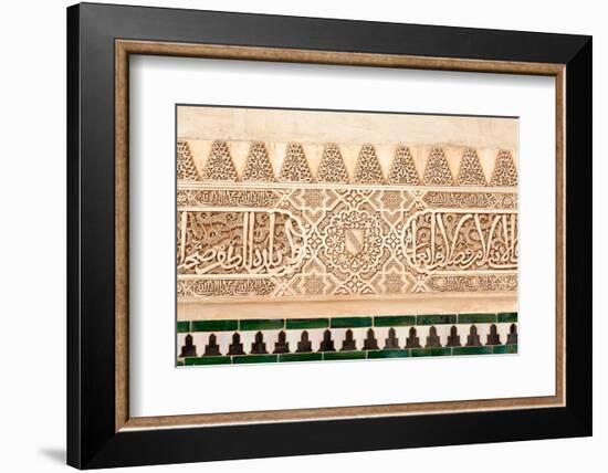 Moorish Plasterwork and Tiles from inside the Alhambra Palace-Lotsostock-Framed Photographic Print