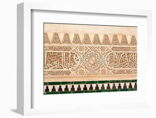 Moorish Plasterwork and Tiles from inside the Alhambra Palace-Lotsostock-Framed Photographic Print