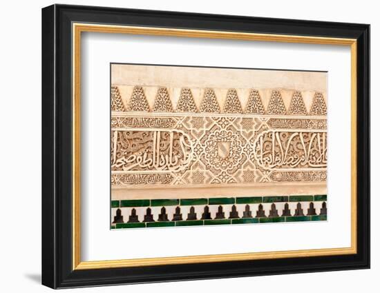 Moorish Plasterwork and Tiles from inside the Alhambra Palace-Lotsostock-Framed Photographic Print