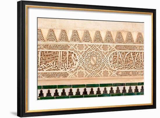 Moorish Plasterwork and Tiles from inside the Alhambra Palace-Lotsostock-Framed Photographic Print