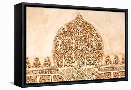 Moorish Plasterwork from inside the Alhambra Palace in Granada-Lotsostock-Framed Premier Image Canvas