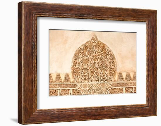 Moorish Plasterwork from inside the Alhambra Palace in Granada-Lotsostock-Framed Photographic Print