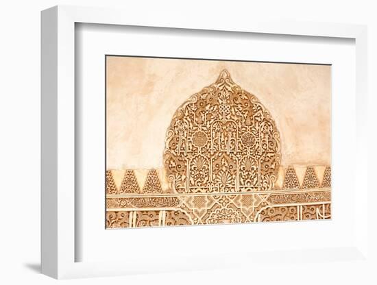 Moorish Plasterwork from inside the Alhambra Palace in Granada-Lotsostock-Framed Photographic Print