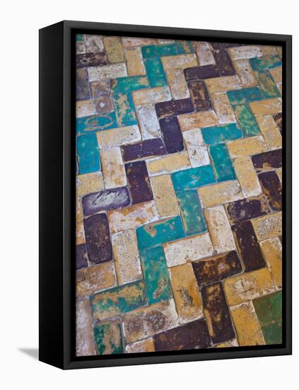 Moorish Tiles, the Alcazar, Seville, Spain-Walter Bibikow-Framed Premier Image Canvas