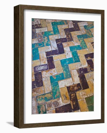 Moorish Tiles, the Alcazar, Seville, Spain-Walter Bibikow-Framed Photographic Print