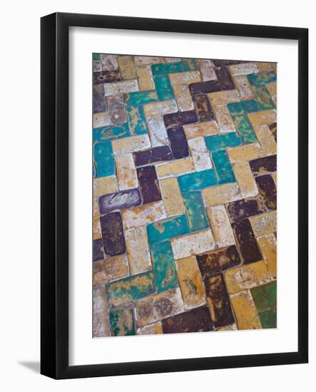 Moorish Tiles, the Alcazar, Seville, Spain-Walter Bibikow-Framed Photographic Print