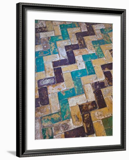 Moorish Tiles, the Alcazar, Seville, Spain-Walter Bibikow-Framed Photographic Print